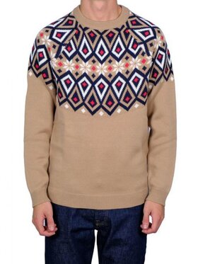 SUN68 SUN68 Sweter q-dav-50471 Beżowy Regular Fit