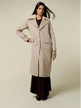 Oltre Oltre Cappotto invernale 8019R001317N013 Crema Regular Fit