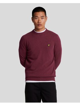 Lyle & Scott Lyle & Scott Sweter MAGLIA GIROCOLLO Bordowy Regular Fit