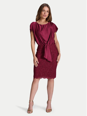 Swing Swing Koktel haljina 5AI10900 Tamnocrvena Regular Fit
