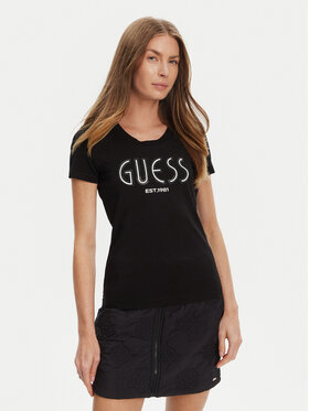 Guess Guess T-Shirt W5YI05 J1314 Czarny Regular Fit