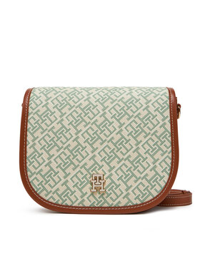 Tommy Hilfiger Tommy Hilfiger Handtasche Th Monoplay Leather Saddle Bag AW0AW17414 Grün