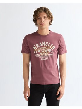 Wrangler Wrangler T-Shirt AMERICANA TEE Różowy Regular Fit