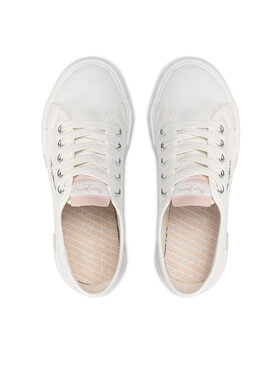 Pepe Jeans Tenis Superge Brady Girl Basic PGS30543 Bela