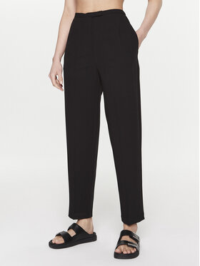 Samsøe Samsøe Samsøe Samsøe Medžiaginės kelnės Hallie F22400125 Juoda Straight Fit