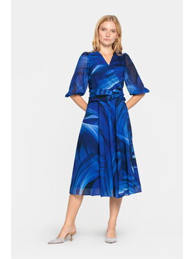EMOI EMOI Sukienka koktajlowa szafirowa rozkloszowana Niebieski Feminine Fit