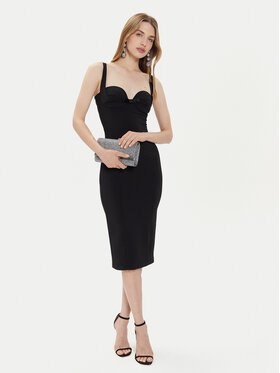 Elisabetta Franchi Cocktail Obleka AB-655-42E2-5981 Črna Slim Fit