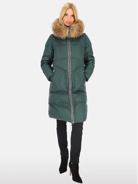 Perso Perso Kurtka damska BLH241001FXR Zielony Regular Fit