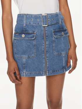 Tommy Jeans Tommy Jeans Fustă de blugi DW0DW17668 Albastru Regular Fit