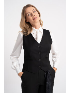 CLICK CLICK Γιλέκο 71-0100 Μαύρο Slim Fit