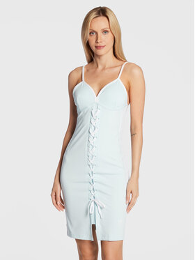 adidas adidas Rochie de vară Always Original Laced Strap HK5088 Albastru celest Slim Fit