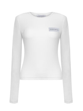 Magda Matyja Magda Matyja Bluzka NINA LONGSLEEVE WHITE Biały Fitted Fit