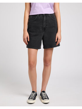 Lee Lee Szorty jeansowe STELLA SHORT Czarny Regular Fit
