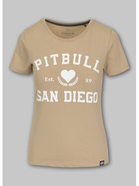 PITBULL PITBULL T-Shirt Koszulka damska LOVE PB S Beżowy Regular Fit