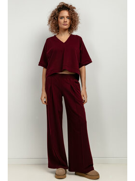Tessita Tessita Bluza T416/9/XS-S Bordowy Loose Fit
