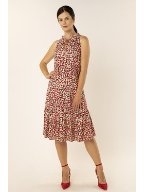 QUIOSQUE QUIOSQUE Každodenné šaty COLORO DRESS Červená Regular Fit