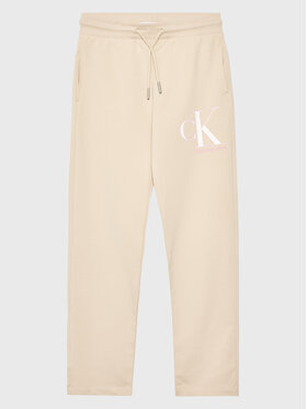 Calvin Klein Jeans Calvin Klein Jeans Teplákové nohavice Monogram IG0IG01985 Béžová Regular Fit