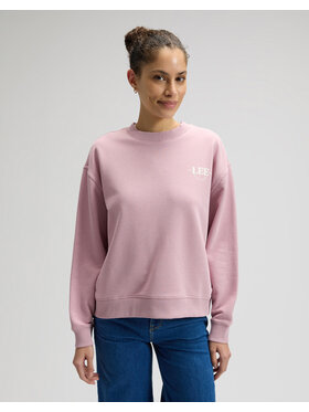 Lee Lee Bluza LOGO CREW SWS Różowy Regular Fit