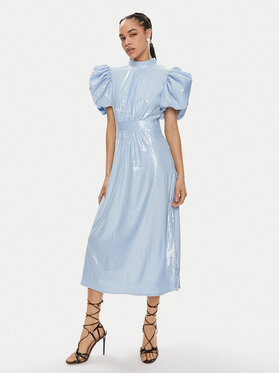 ROTATE ROTATE Koktejlové šaty Dawnana 1122932322 Světle modrá Regular Fit
