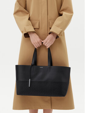 Calvin Klein Calvin Klein Torbica Ck Mixmedia Shopper_Mono K60K613166 Crna