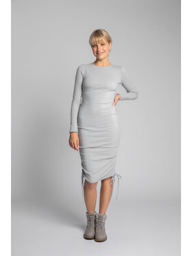 LaLupa LaLupa Úpletové šaty LA039 Strieborná Comfortable Fit