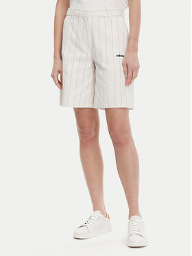 adidas adidas Bermudy Pinstripe JC7684 Biały Loose Fit