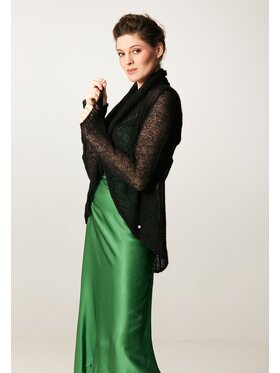 YOU by Tokarska YOU by Tokarska Kardigan Dotyk jedwabiu Reneta Czarny Regular Fit
