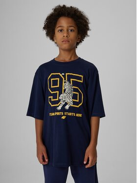 4F 4F T-Shirt 4FJRAW26TTSHM4528-31S Granatowy Regular Fit