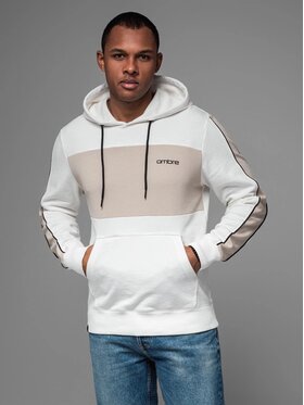 Ombre Ombre Mikina OM-SSNZ-0225 Bílá Regular Fit