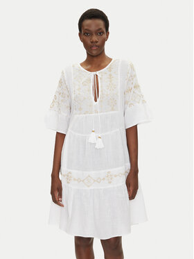 Iconique Iconique Vasaras kleita IC25-018 Balts Relaxed Fit