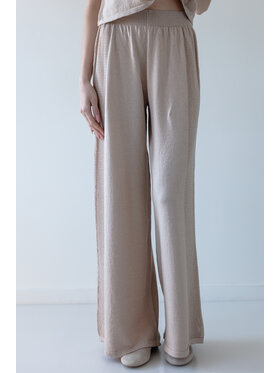 Fobya Fobya Spodnie damskie F1984 Beżowy Loose Fit