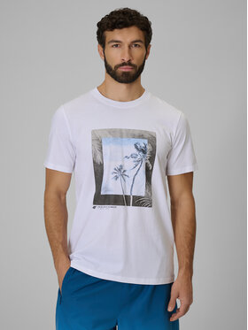 4F 4F T-Shirt BEACHWEAR Biały Regular Fit