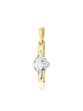 Fugart Fugart Naszyjnik Zawieszka z żółtego złota z brylantem 0.20 ct FZ088-585-B0.20 Złoty