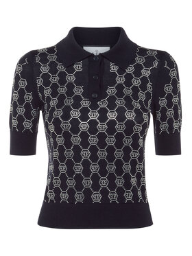 PHILIPP PLEIN PHILIPP PLEIN Polo 14717 Granatowy Regular Fit
