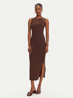 Patrizia Pepe Patrizia Pepe Φόρεμα υφασμάτινο 2A2873/K258-B825 Καφέ Regular Fit