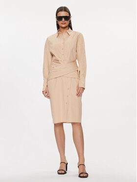 Patrizia Pepe Patrizia Pepe Košilové šaty 8A1238/A391-B787 Béžová Regular Fit