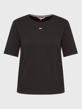 Tommy Jeans Curve Tommy Jeans Curve T-shirt Essential DW0DW15108 Crna Regular Fit