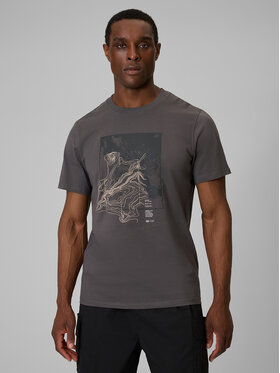 4F 4F T-Shirt TREKKING Szary Regular Fit