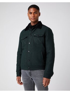 Wrangler Wrangler Kurtka przejściowa WOOL TRUCKER Zielony Regular Fit