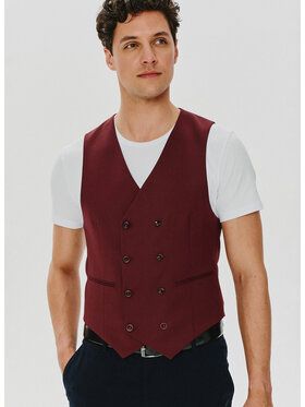Pako Lorente Pako Lorente Kamizelka P24SF-8X-013 Bordowy Slim Fit