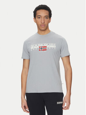 Napapijri Napapijri T-Shirt S-Aylmer NP0A4HTO Šedá Regular Fit