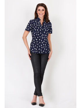 Awama Awama Koszula A089 Granatowy Basic Fit