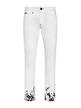 PHILIPP PLEIN PHILIPP PLEIN Džínsy 5479 Biela Straight Leg