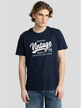 BIG STAR BIG STAR T-Shirt GRALIS_403_150 Granatowy Oversize