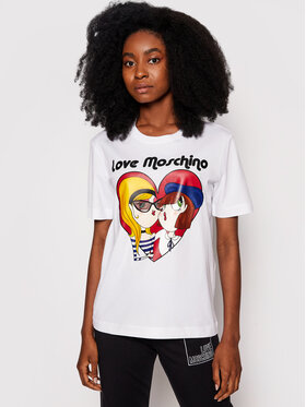 LOVE MOSCHINO LOVE MOSCHINO T-Shirt W4H0613M 3517 Biały Regular Fit