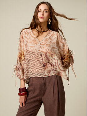 Oltre Oltre Blusa 2130J000922N0R2 Crema Regular Fit