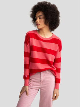 BIG STAR BIG STAR Sweter HEARTELIA_601_160 Różowy Classic Fit