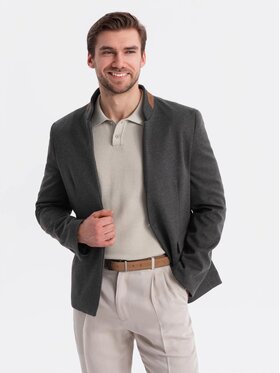 Ombre Ombre Marynarka OM-BLZB-0131 Czarny Regular Fit