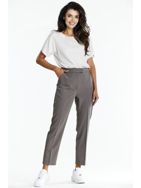Awama Awama Spodnie damskie A675 Beżowy Basic Fit