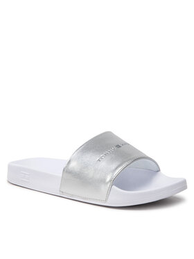Tommy Hilfiger Tommy Hilfiger Pantoletten Metallic Pool Slide FW0FW06834 Silber